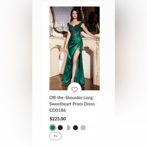 Elegant Green Off-the-Shoulder Prom Dress